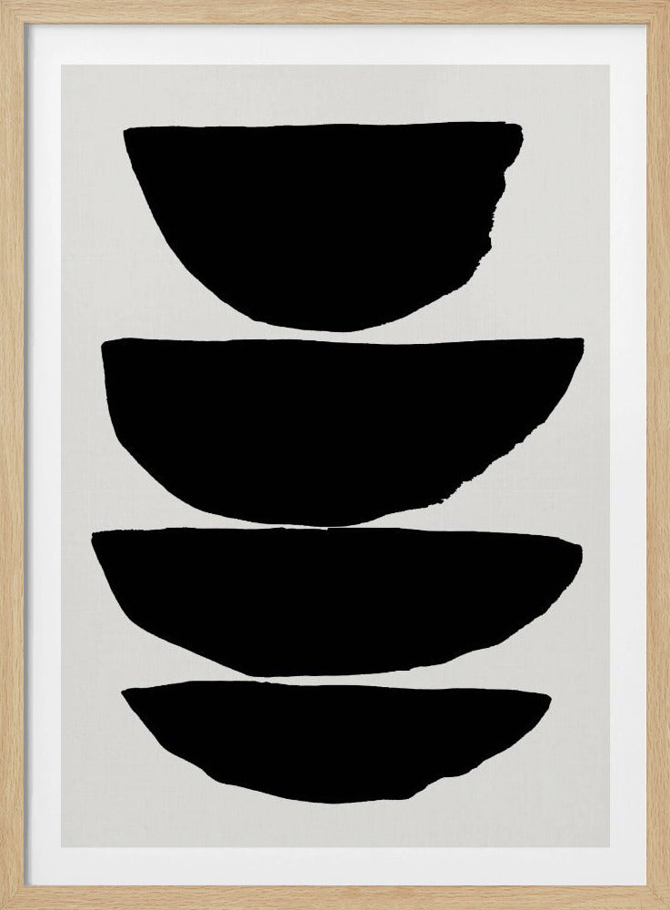 Minimalistische schwarze abstrakte Ellipsen | Poster