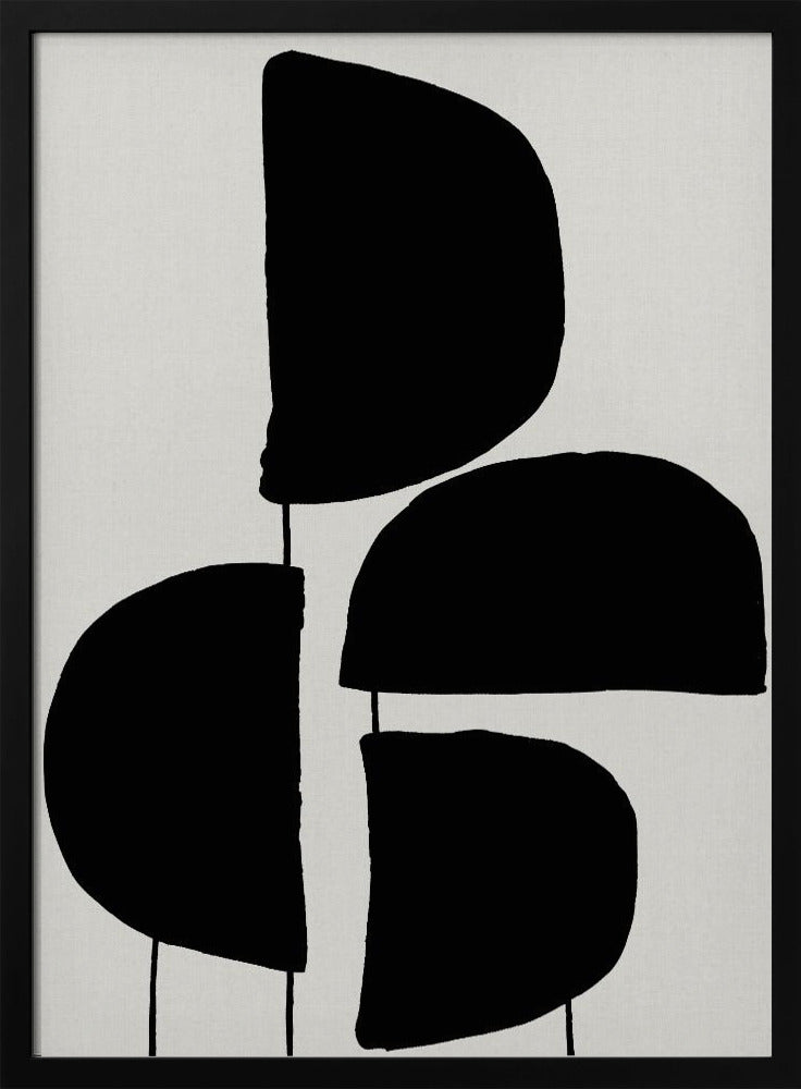 Minimalistische schwarze abstrakte Formen | Poster