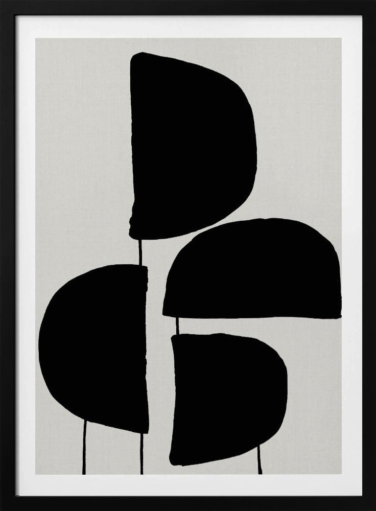 Minimalistische schwarze abstrakte Formen | Poster