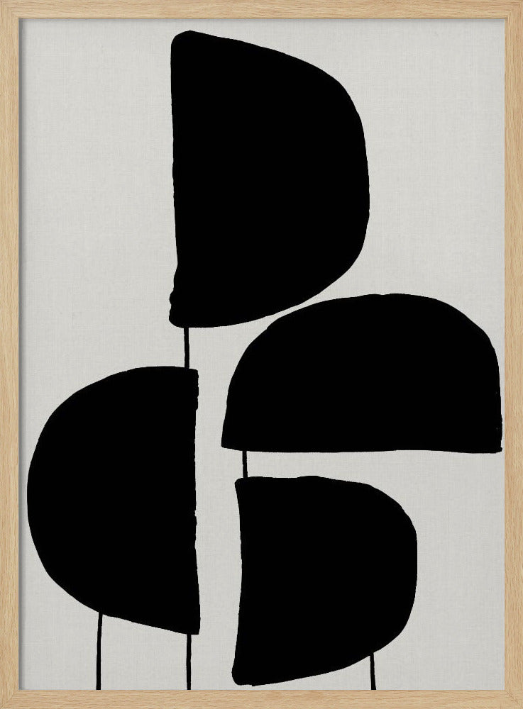Minimalistische schwarze abstrakte Formen | Poster