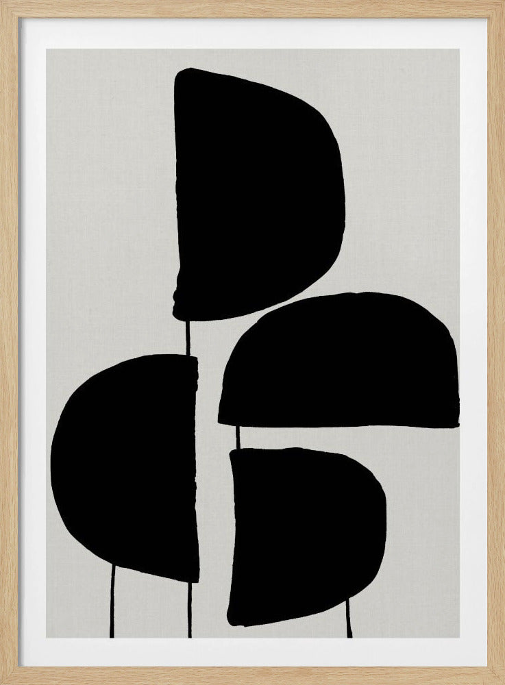Minimalistische schwarze abstrakte Formen | Poster