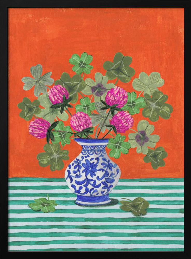 Clovers and Pink Blossoms | Poster