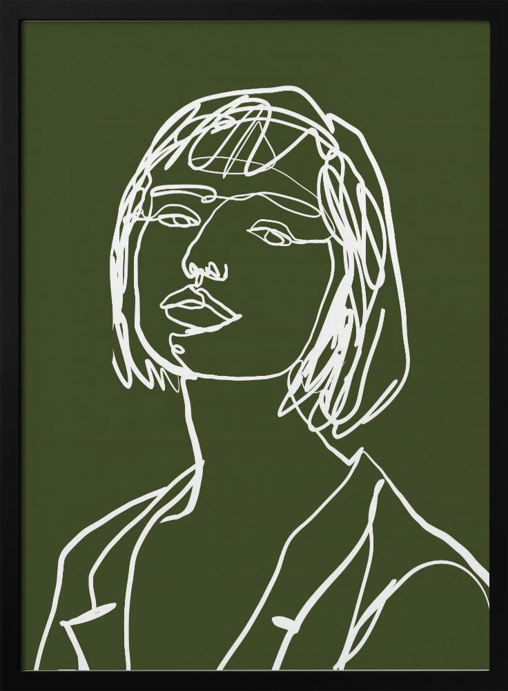 Line Art weiblich grün | Poster