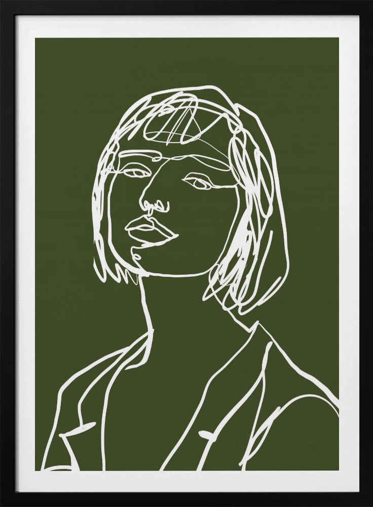 Line Art weiblich grün | Poster