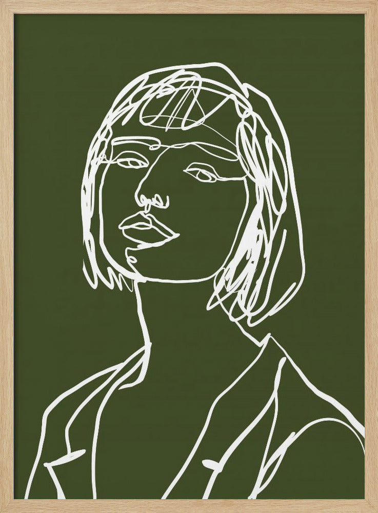 Line Art weiblich grün | Poster