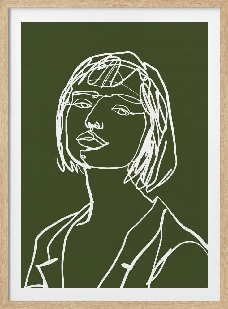 Line Art weiblich grün | Poster
