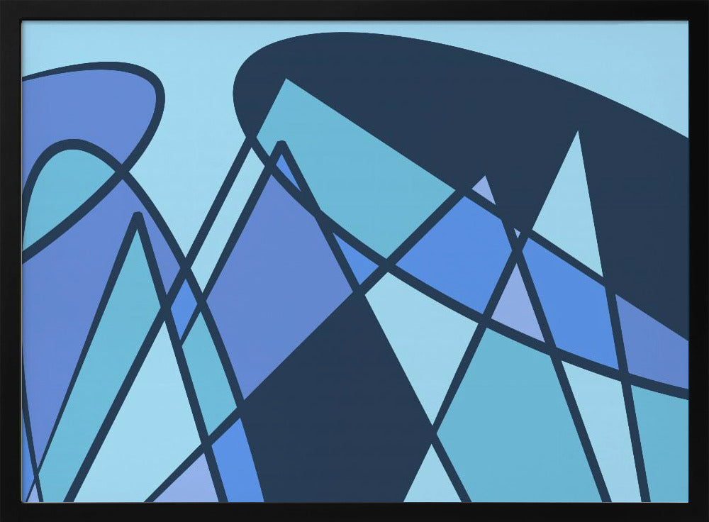 Blaues abstraktes Poster