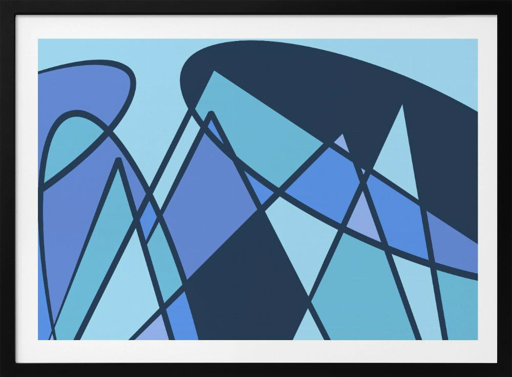 Blaues abstraktes Poster