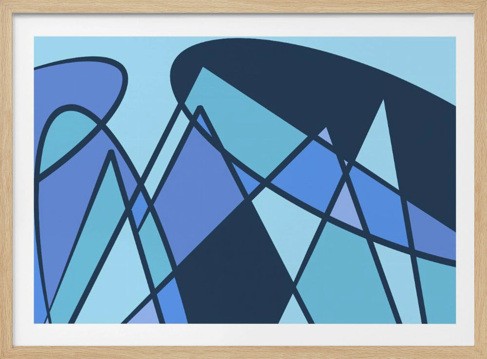 Blaues abstraktes Poster