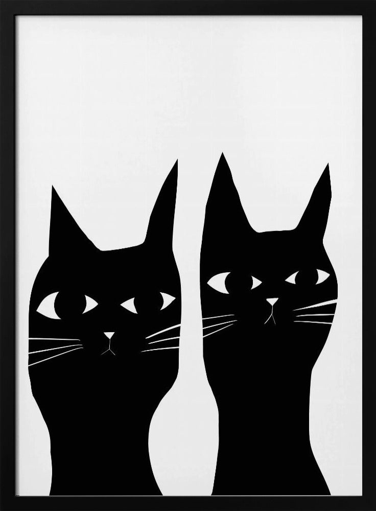 Zwei schwarze Katzen | Poster