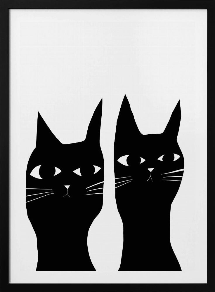 Zwei schwarze Katzen | Poster