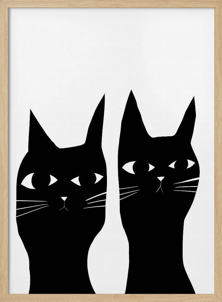 Zwei schwarze Katzen | Poster