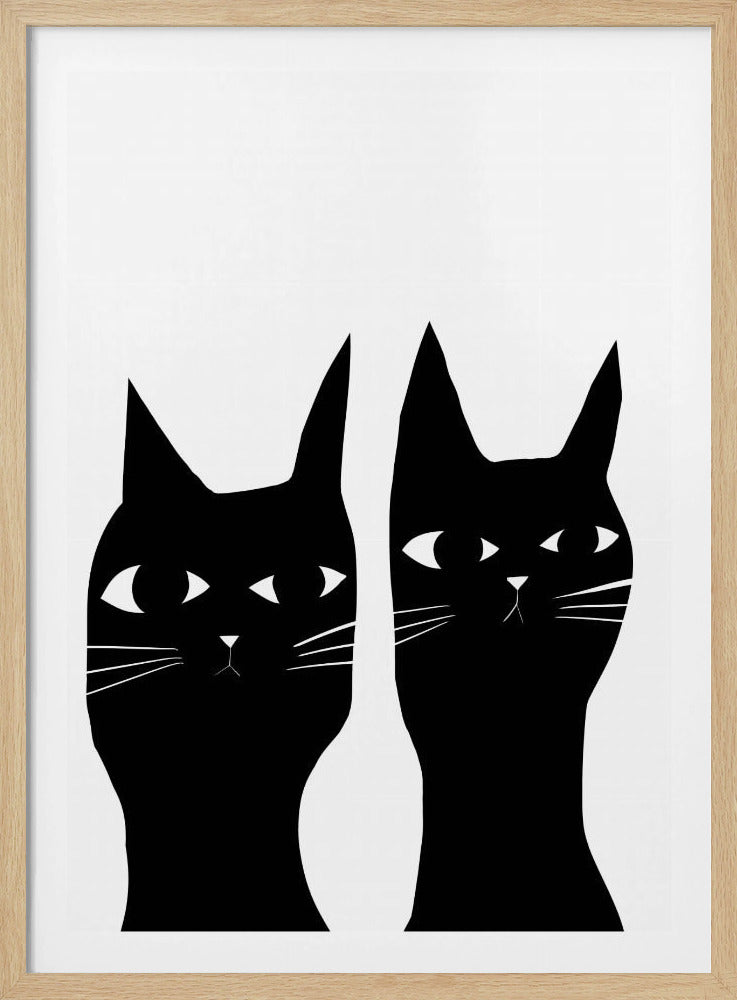 Zwei schwarze Katzen | Poster