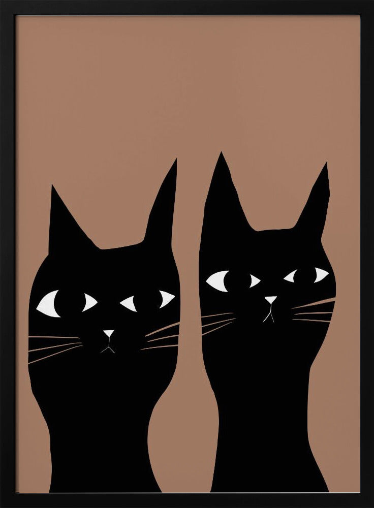 Zwei schwarze Katzen | Poster