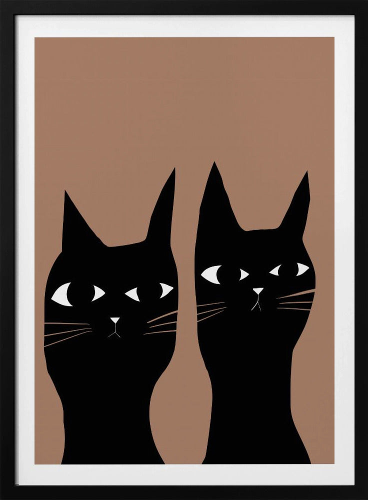 Zwei schwarze Katzen | Poster
