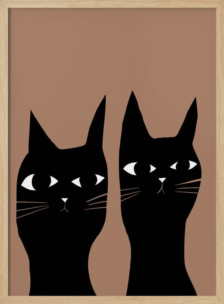 Zwei schwarze Katzen | Poster