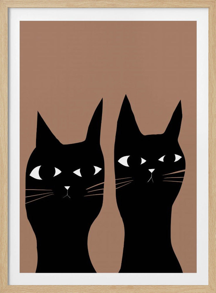 Zwei schwarze Katzen | Poster