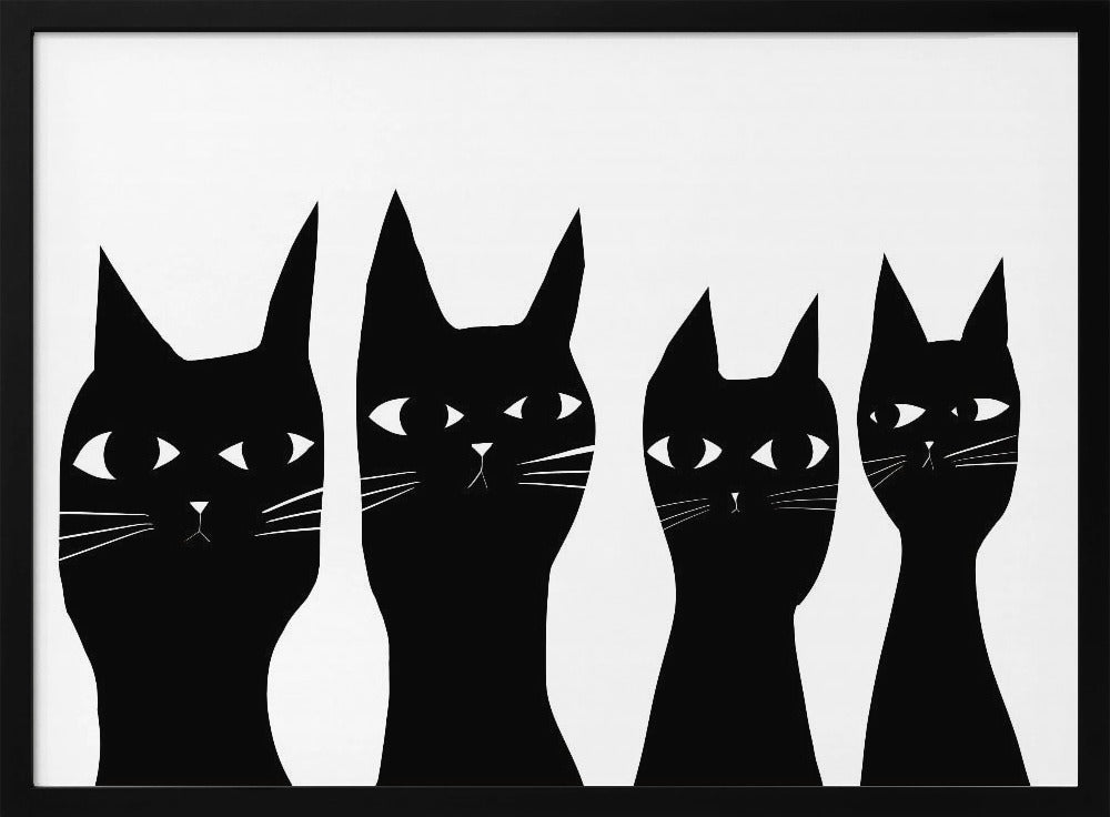 Vier schwarze Katzen | Poster