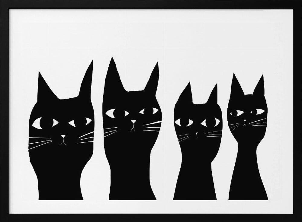 Vier schwarze Katzen | Poster