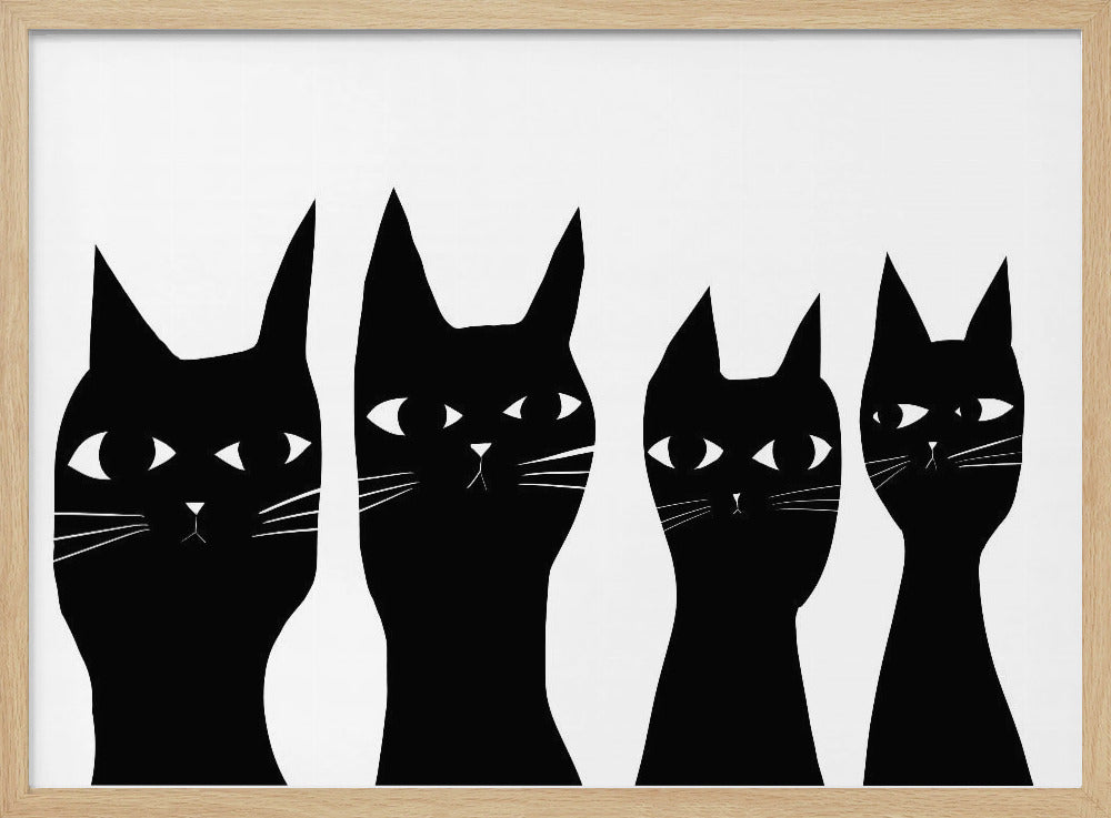 Vier schwarze Katzen | Poster