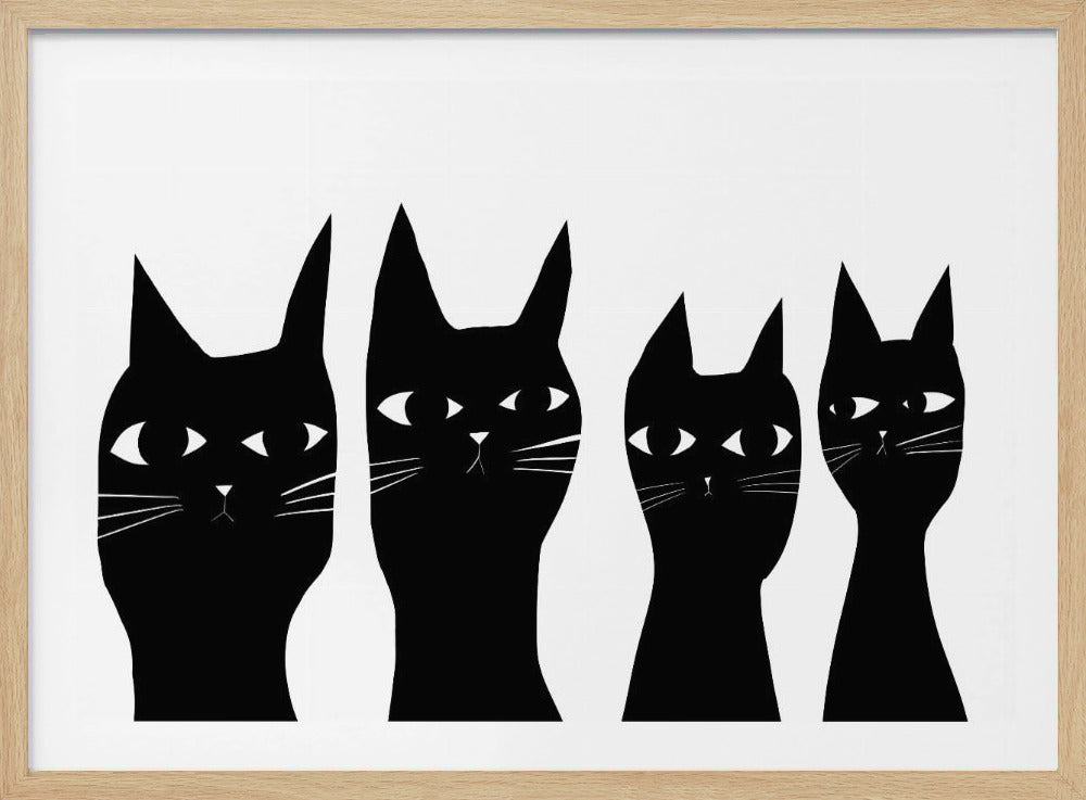 Vier schwarze Katzen | Poster
