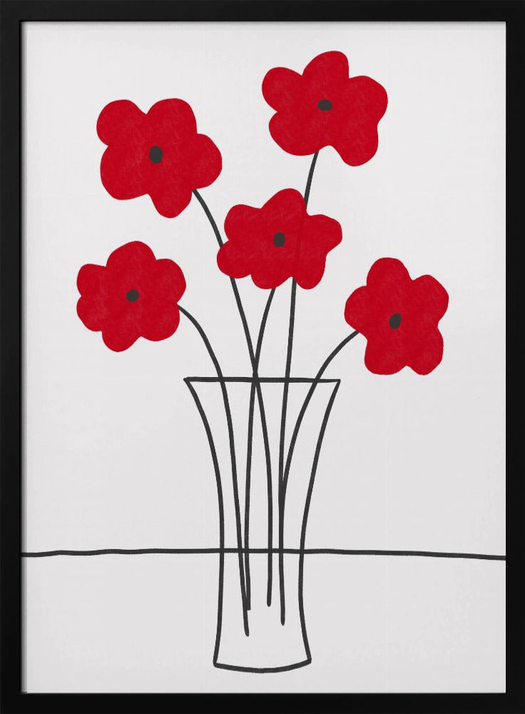 Mohnblumen in der Vase | Poster