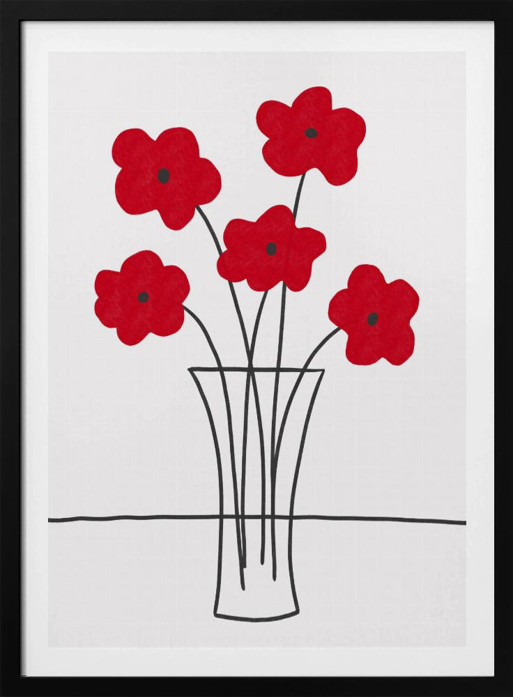 Mohnblumen in der Vase | Poster