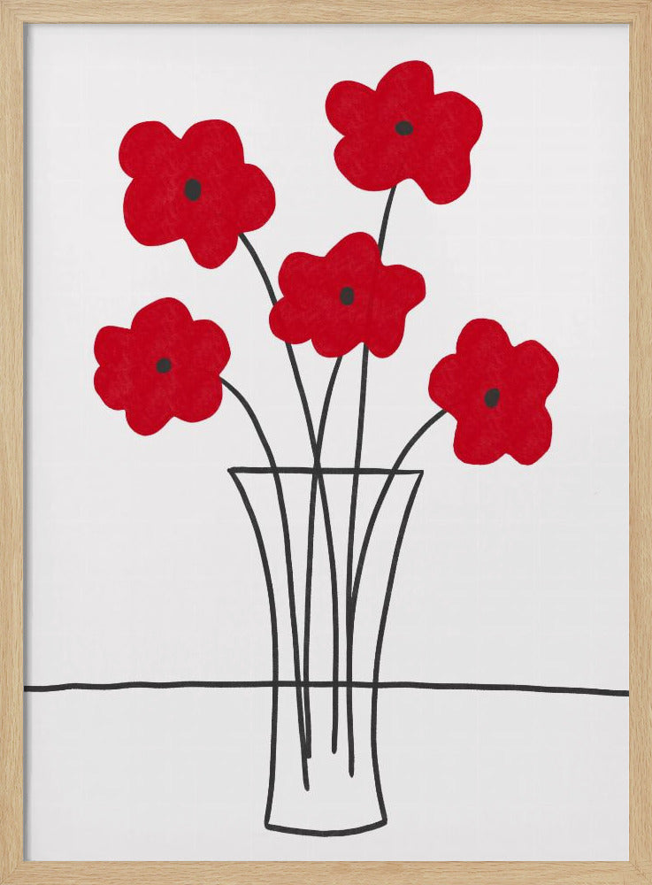 Mohnblumen in der Vase | Poster