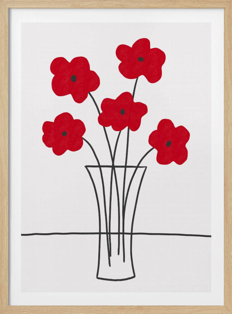 Mohnblumen in der Vase | Poster