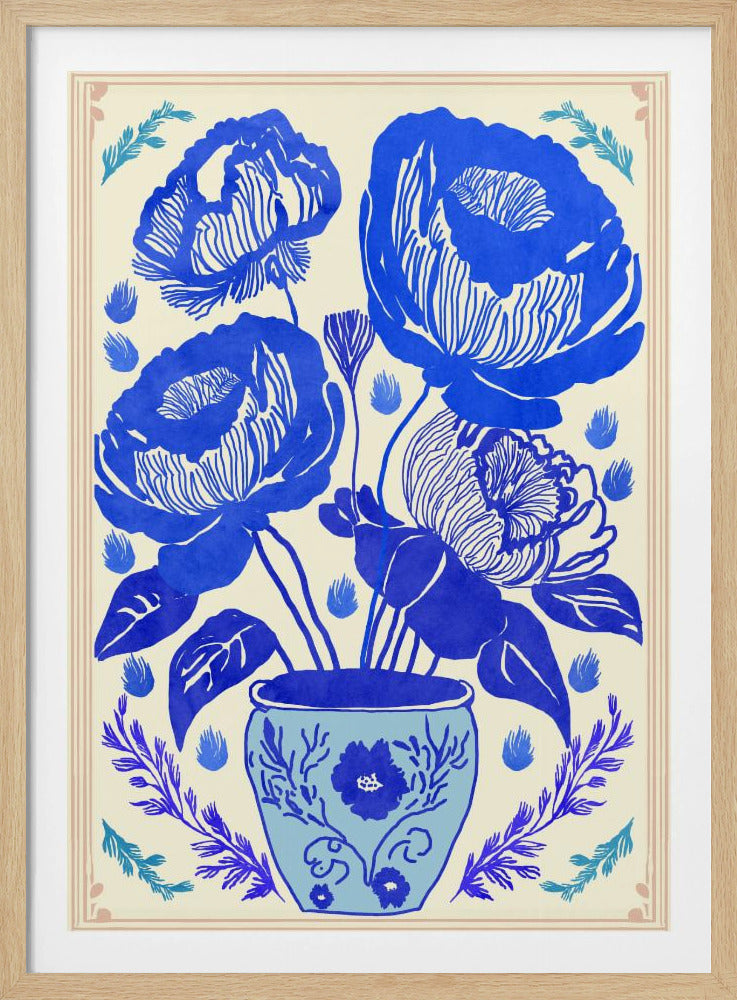 Blaue Blütenvase | Poster