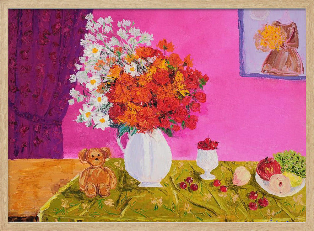 Vase mit leuchtenden Blumen | Poster