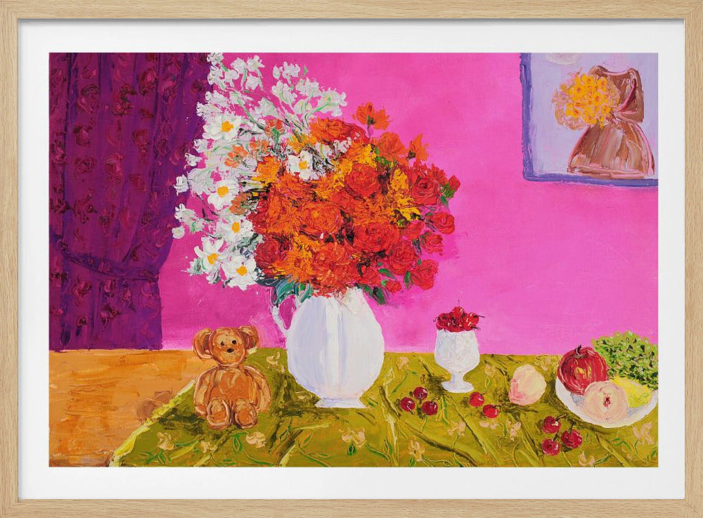Vase mit leuchtenden Blumen | Poster