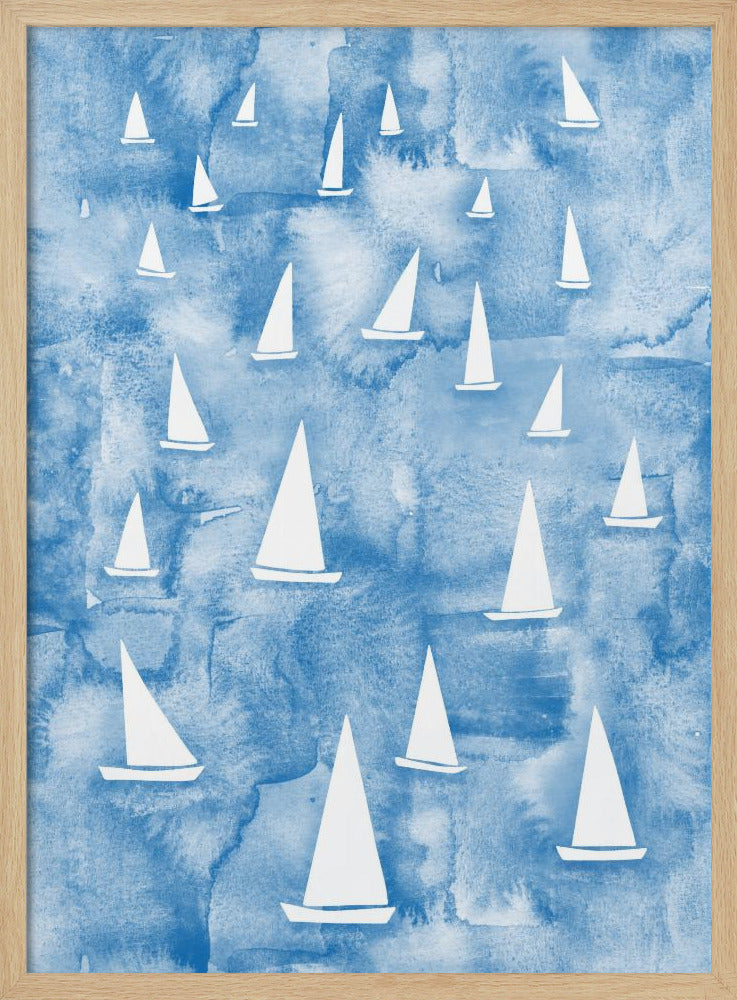 Weiße Segelboote | Poster