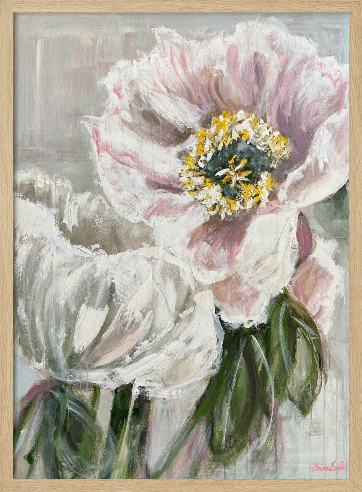Zarte weiße und rosa Blumen | Poster