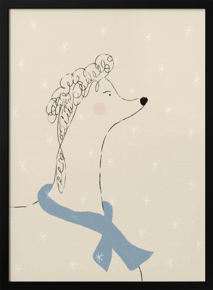 Pudel im Schnee | Poster