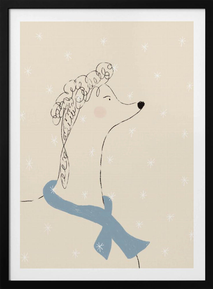 Pudel im Schnee | Poster