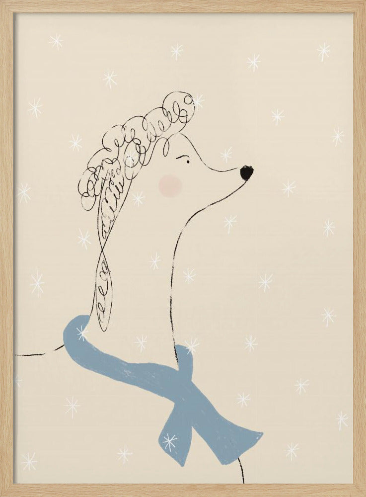 Pudel im Schnee | Poster