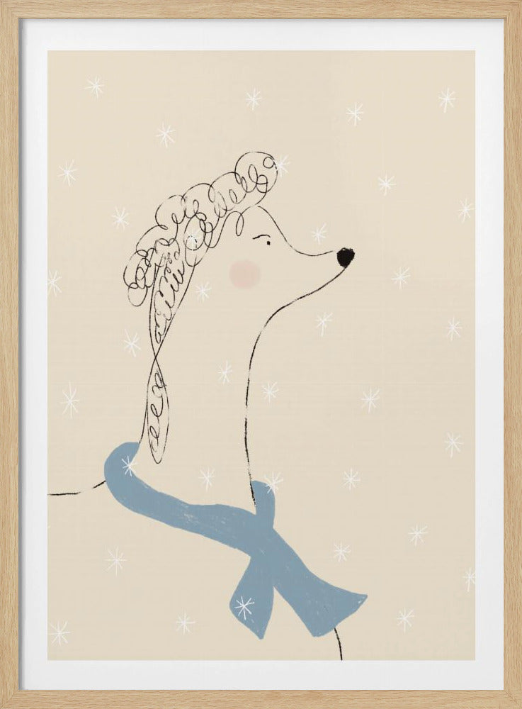 Pudel im Schnee | Poster