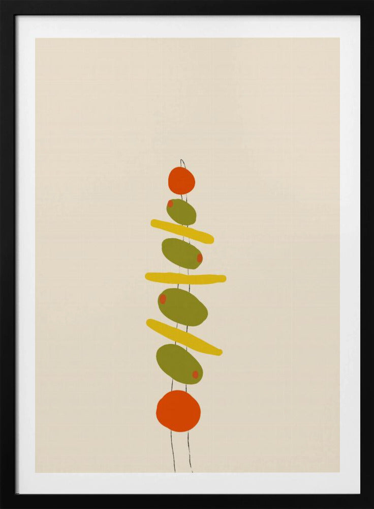 Ein Spieß mit Oliven und Tomaten | Poster