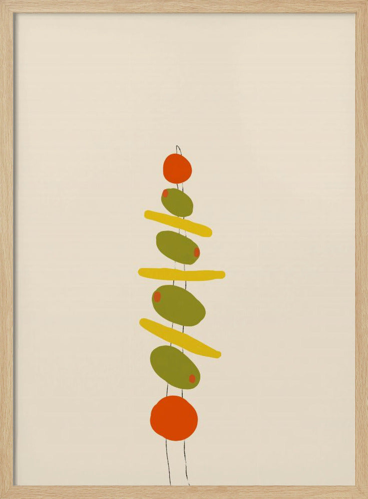 Ein Spieß mit Oliven und Tomaten | Poster