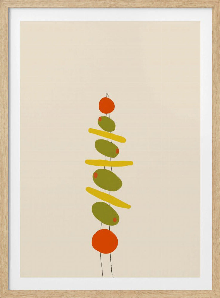 Ein Spieß mit Oliven und Tomaten | Poster