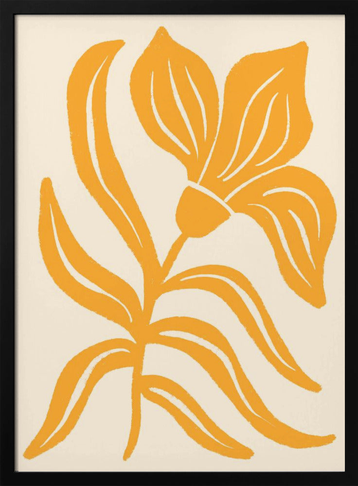 Abstrakte gelbe stilisierte Tulpe | Poster