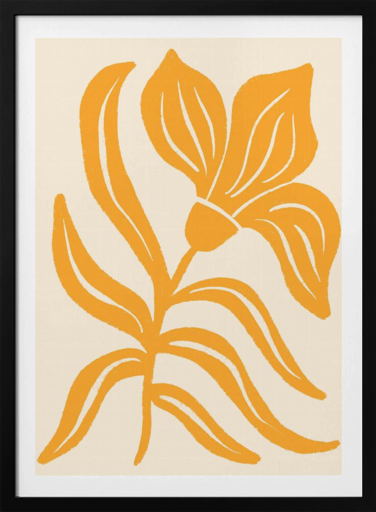 Abstrakte gelbe stilisierte Tulpe | Poster