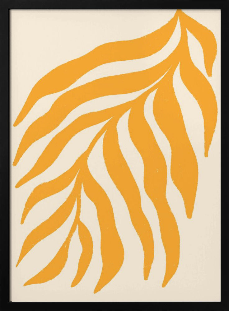 Gelbe Silhouette strukturierter Zweig | Poster
