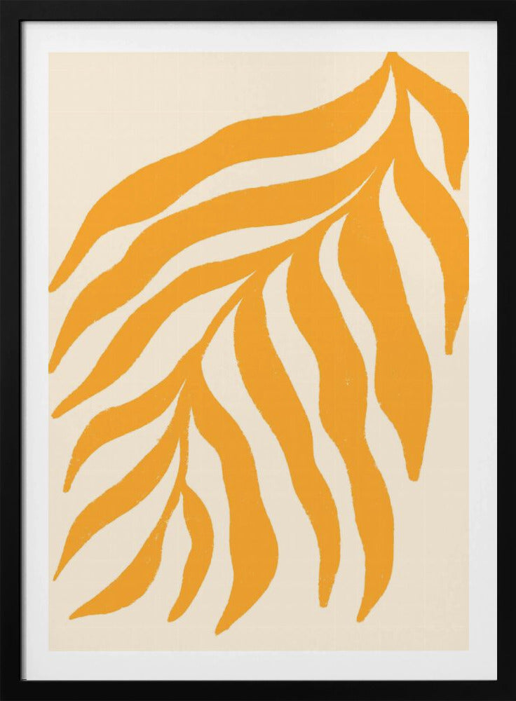 Gelbe Silhouette strukturierter Zweig | Poster