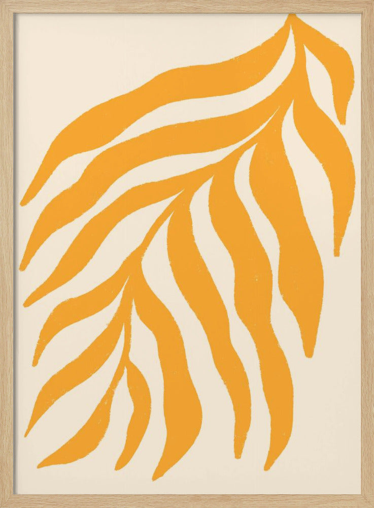 Gelbe Silhouette strukturierter Zweig | Poster