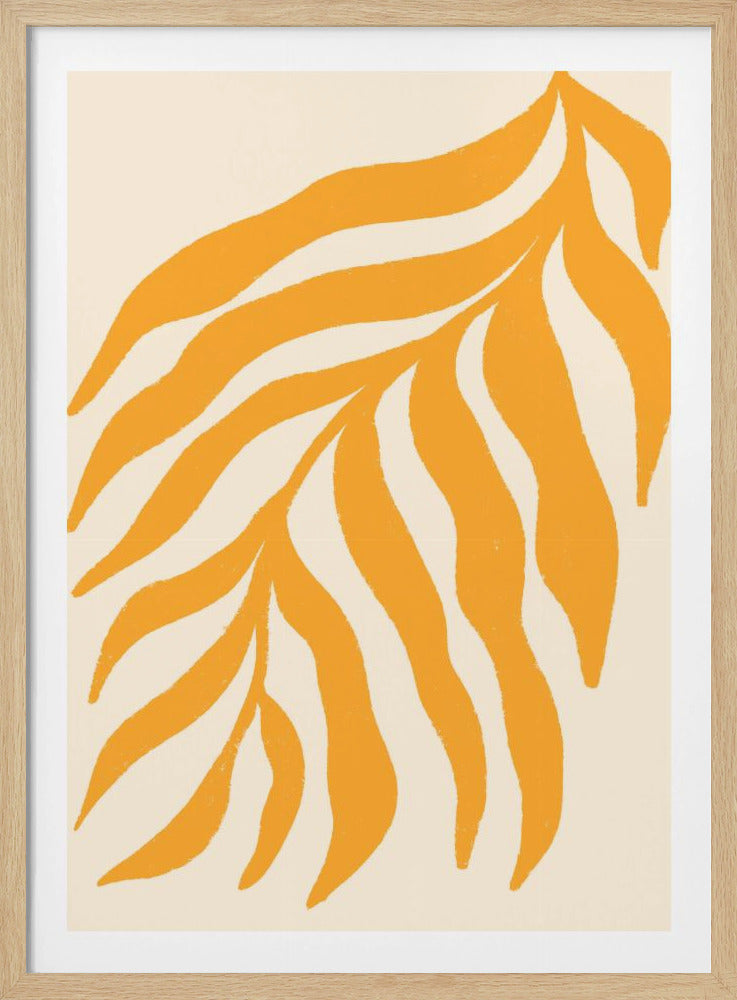 Gelbe Silhouette strukturierter Zweig | Poster