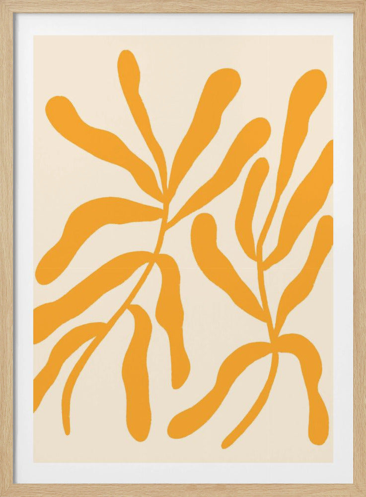 Gelbe Blattsilhouetten | Poster