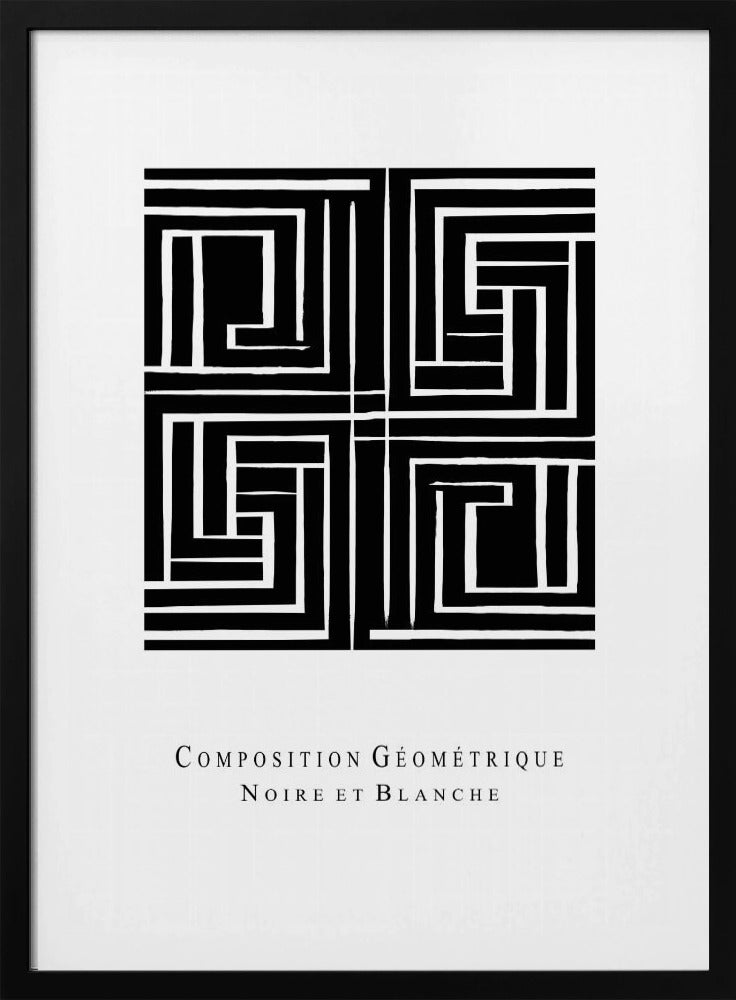 Komposition Géométrique Noire et Blanche | Poster