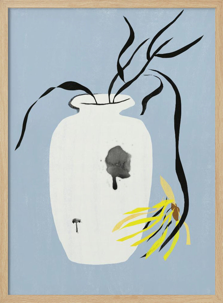 Vase und verwelkte Blüte | Poster